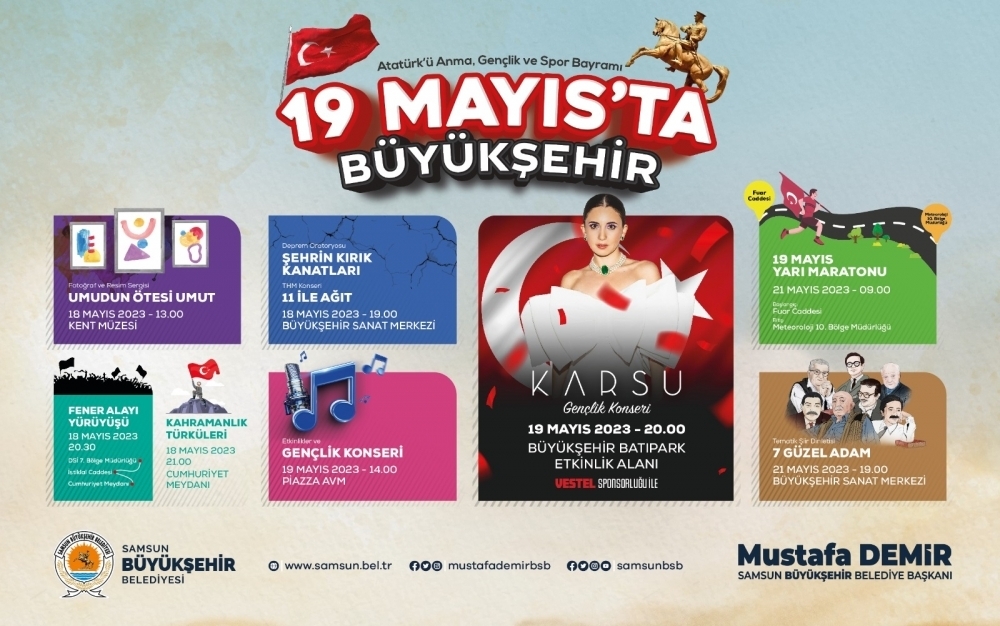 19 MAYIS COŞKUSU SAMSUN'DA ÇOŞKUYLA KUTLANACAK