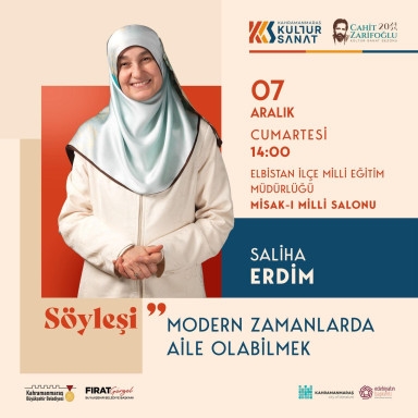 Aile Danışmanı Saliha Erdim, Elbistan’da Ailelere Seslenecek