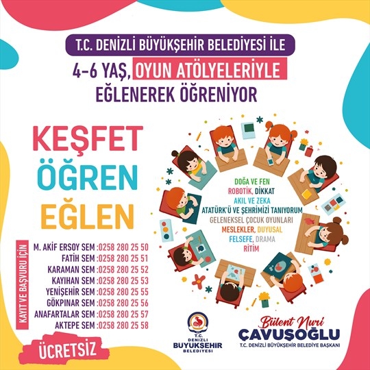 Denizli Büyükşehir Belediyesi’nden Çocuklara Eğlenceli Atölyeler