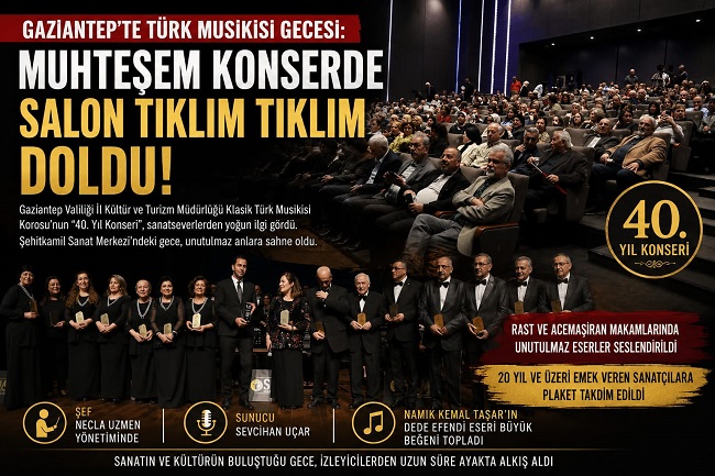 Türk Musikisinin Eşsiz Ezgileri Gaziantep’te Yankılandı