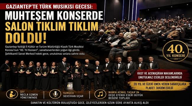 Türk Musikisinin Eşsiz Ezgileri Gaziantep’te Yankılandı