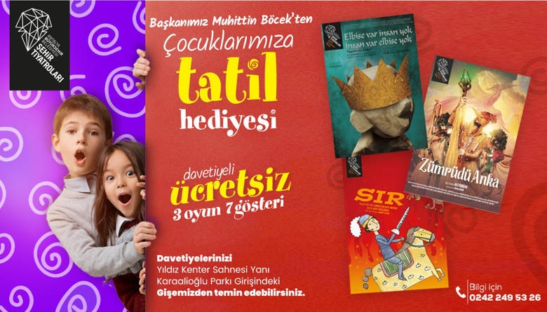 Başkan Muhittin Böcek'ten çocuklara tatil hediyesi