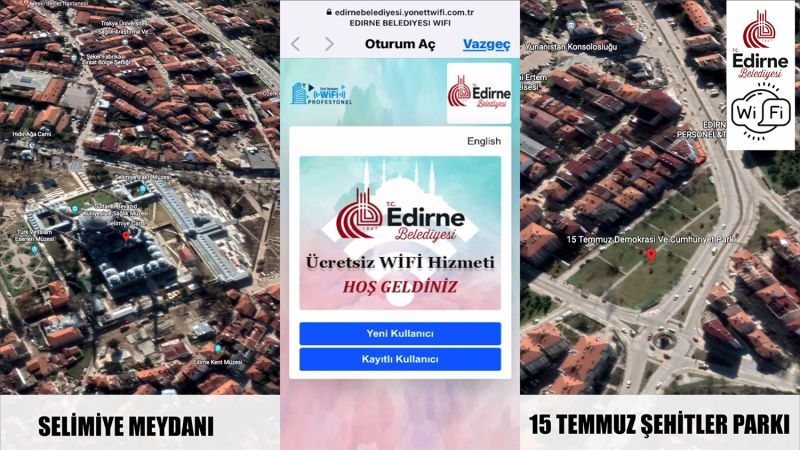 EDİRNE BELEDİYESİ ÜCRETSİZ WİFİ HİZMETİ SUNUYOR.