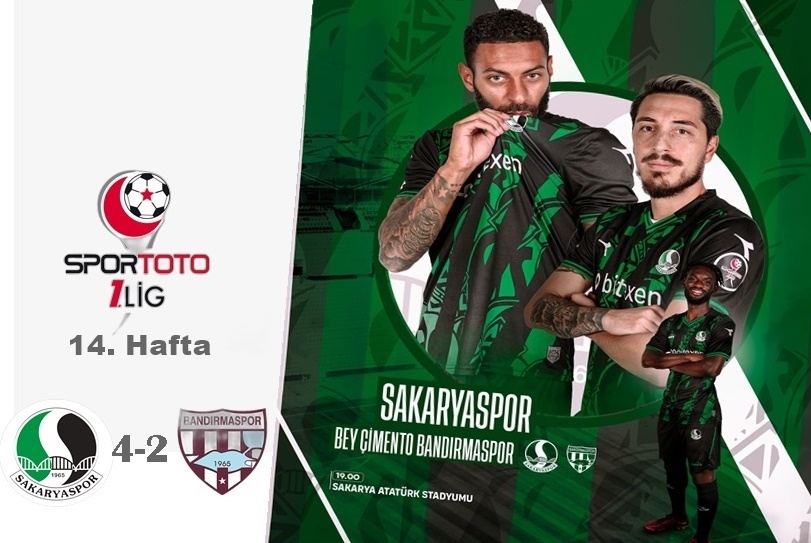Sakaryaspor, Bey Çimento Bandırmaspor'u 4-2 Yendi