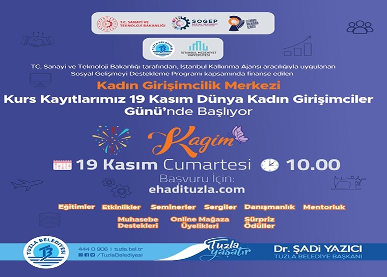 Tuzla Belediyesi Kadın Girişimcilik Merkezi’nde 12 Farklı Branşta Eğitimler Başlayacak