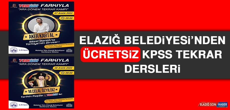 Elazığ Belediyesi’nden Ücretsiz KPSS Tekrar Dersleri