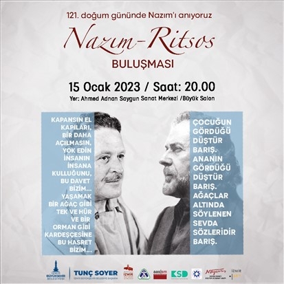 İzmir'de,Nâzım Hikmet doğumunun 121. yıldönümünde anılıyor