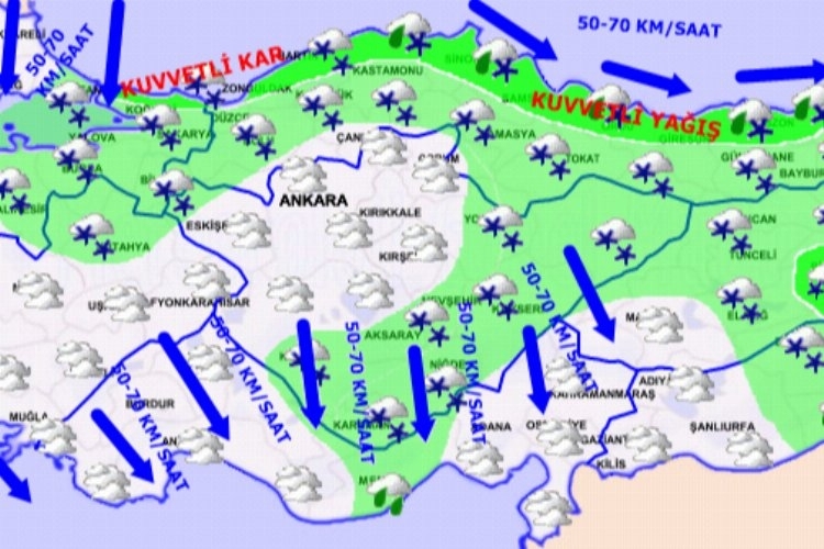 Uyarı üstüne uyarı Kuvvetli kar, tipi, don, fırtına,