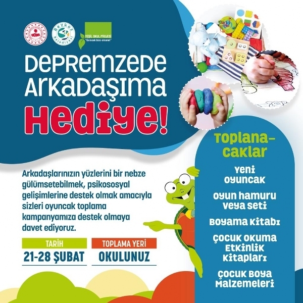 Beykoz Belediyesi ve İlçe Milli Eğitim Müdürlüğü depremzede çocukların yüzünü güldürecek.