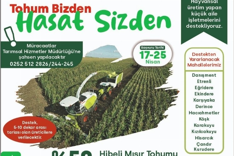 Milas Belediyesi, %50 Hibeli Mısır Tohumu Desteklemesi İçin Başvuruları Kabul Ediyor.