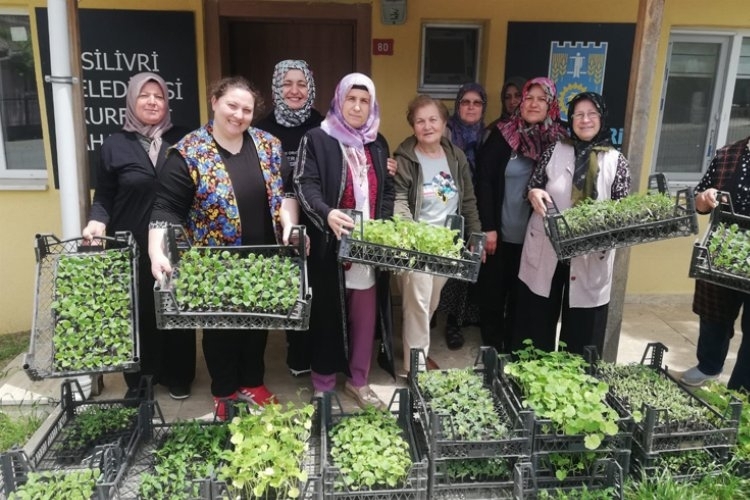 Silivri Belediyesi kursiyer kadınlara 80 bin fide ediyor