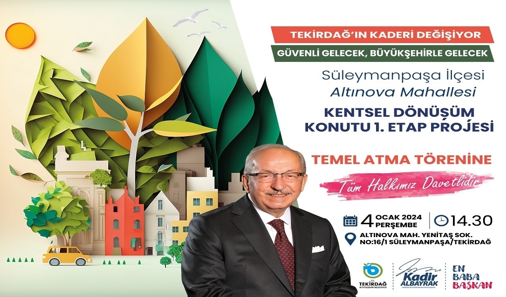 Tekirdağ'ın Geleceğini Şekillendirecek Büyük Projenin Temeli 4 Ocak'ta Atılıyor