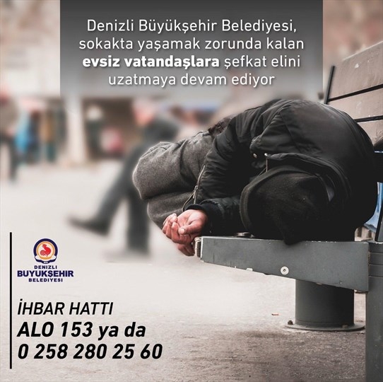 Büyükşehir, Evsizlere Yardım Etmeye Devam Ediyor