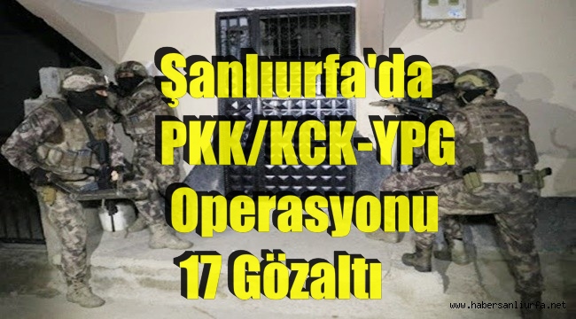 Şanlıurfa'da PKK/KCK-YPG Operasyonu 17 Gözaltı