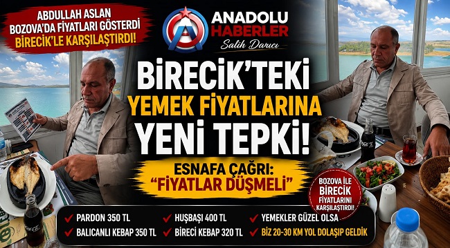 Abdullah Aslan’dan Birecik’teki Yemek Fiyatlarına Yeni Tepki: “Ucuzluk da Bir Hizmettir”